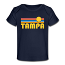 Tampa, Florida Baby T-Shirt - Organic Retro Sun Tampa Infant T-Shirt - dark navy