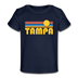 Tampa, Florida Baby T-Shirt - Organic Retro Sun Tampa Infant T-Shirt - dark navy