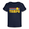 Tampa, Florida Baby T-Shirt - Organic Retro Sun Tampa Infant T-Shirt - dark navy