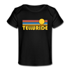 Telluride, Colorado Baby T-Shirt - Organic Retro Sun Telluride Infant T-Shirt - black