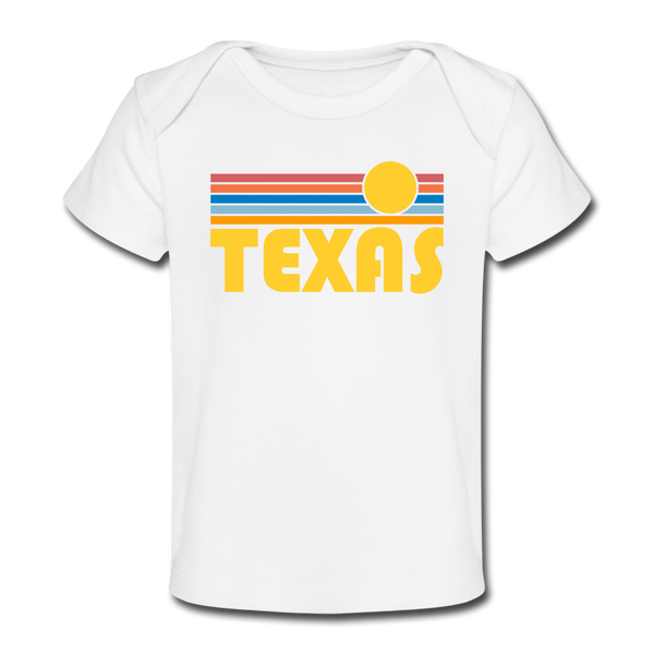 Texas Baby T-Shirt - Organic Retro Sun Texas Infant T-Shirt - white