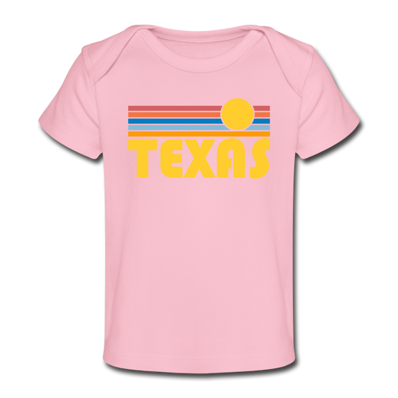 Texas Baby T-Shirt - Organic Retro Sun Texas Infant T-Shirt - light pink