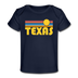 Texas Baby T-Shirt - Organic Retro Sun Texas Infant T-Shirt - dark navy