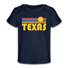 Texas Baby T-Shirt - Organic Retro Sun Texas Infant T-Shirt - dark navy