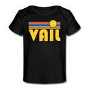 Vail, Colorado Baby T-Shirt - Organic Retro Sun Vail Infant T-Shirt - black