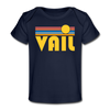Vail, Colorado Baby T-Shirt - Organic Retro Sun Vail Infant T-Shirt - dark navy