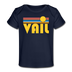 Vail, Colorado Baby T-Shirt - Organic Retro Sun Vail Infant T-Shirt - dark navy
