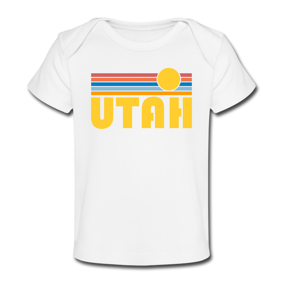Utah Baby T-Shirt - Organic Retro Sun Utah Infant T-Shirt - white