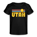 Utah Baby T-Shirt - Organic Retro Sun Utah Infant T-Shirt - black