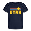 Utah Baby T-Shirt - Organic Retro Sun Utah Infant T-Shirt - dark navy