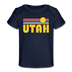 Utah Baby T-Shirt - Organic Retro Sun Utah Infant T-Shirt - dark navy