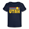 Utah Baby T-Shirt - Organic Retro Sun Utah Infant T-Shirt - dark navy