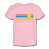 West Virginia Baby T-Shirt - Organic Retro Sun West Virginia Infant T-Shirt - light pink