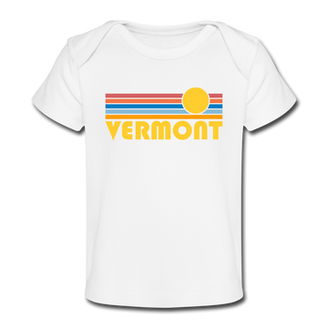 Vermont Baby T-Shirt - Organic Retro Sun Vermont Infant T-Shirt - white