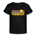 Vermont Baby T-Shirt - Organic Retro Sun Vermont Infant T-Shirt - black