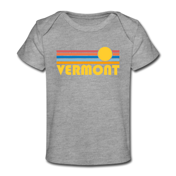 Vermont Baby T-Shirt - Organic Retro Sun Vermont Infant T-Shirt - heather gray
