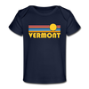 Vermont Baby T-Shirt - Organic Retro Sun Vermont Infant T-Shirt - dark navy