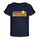 Washington Baby T-Shirt - Organic Retro Sun Washington Infant T-Shirt - dark navy