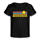 Wisconsin Baby T-Shirt - Organic Retro Sun Wisconsin Infant T-Shirt - black