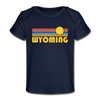 Wyoming Baby T-Shirt - Organic Retro Sun Wyoming Infant T-Shirt - dark navy