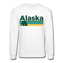 Alaska Sweatshirt - Retro Camping Alaska Crewneck Sweatshirt - white