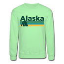 Alaska Sweatshirt - Retro Camping Alaska Crewneck Sweatshirt - lime