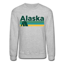 Alaska Sweatshirt - Retro Camping Alaska Crewneck Sweatshirt - heather gray