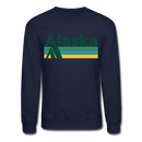 Alaska Sweatshirt - Retro Camping Alaska Crewneck Sweatshirt - navy