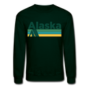 Alaska Sweatshirt - Retro Camping Alaska Crewneck Sweatshirt - forest green