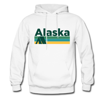Alaska Hoodie - Retro Camping Alaska Hooded Sweatshirt - white
