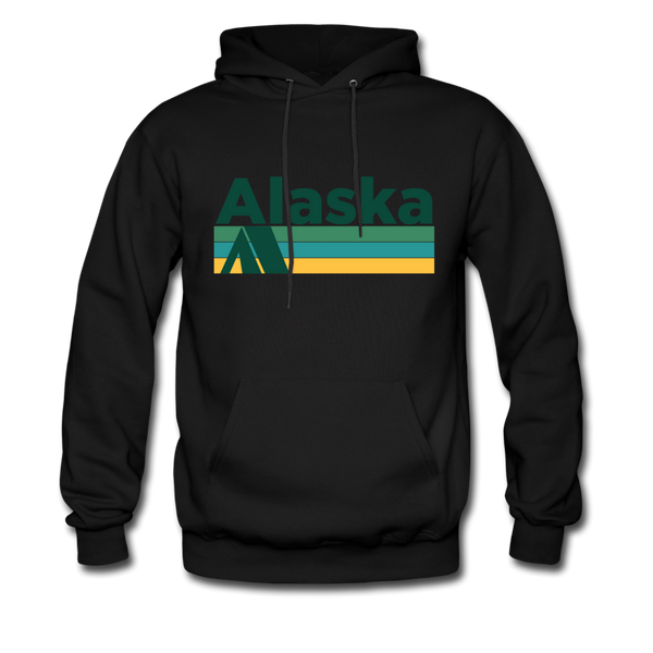 Alaska Hoodie - Retro Camping Alaska Hooded Sweatshirt - black