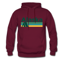 Alaska Hoodie - Retro Camping Alaska Hooded Sweatshirt - burgundy