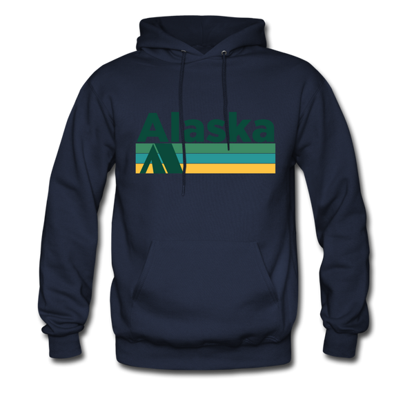 Alaska Hoodie - Retro Camping Alaska Hooded Sweatshirt - navy