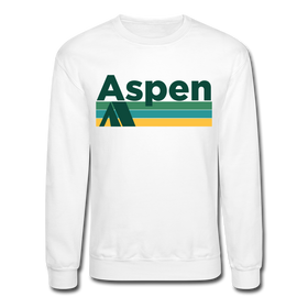 Aspen, Colorado Sweatshirt - Retro Camping Aspen Crewneck Sweatshirt - white