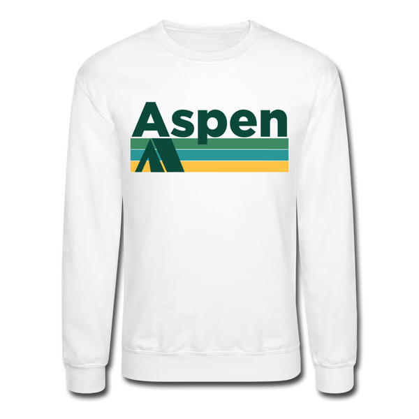 Aspen, Colorado Sweatshirt - Retro Camping Aspen Crewneck Sweatshirt - white