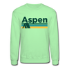 Aspen, Colorado Sweatshirt - Retro Camping Aspen Crewneck Sweatshirt - lime