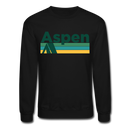 Aspen, Colorado Sweatshirt - Retro Camping Aspen Crewneck Sweatshirt - black