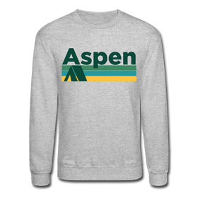 Aspen, Colorado Sweatshirt - Retro Camping Aspen Crewneck Sweatshirt - heather gray