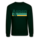 Aspen, Colorado Sweatshirt - Retro Camping Aspen Crewneck Sweatshirt - forest green