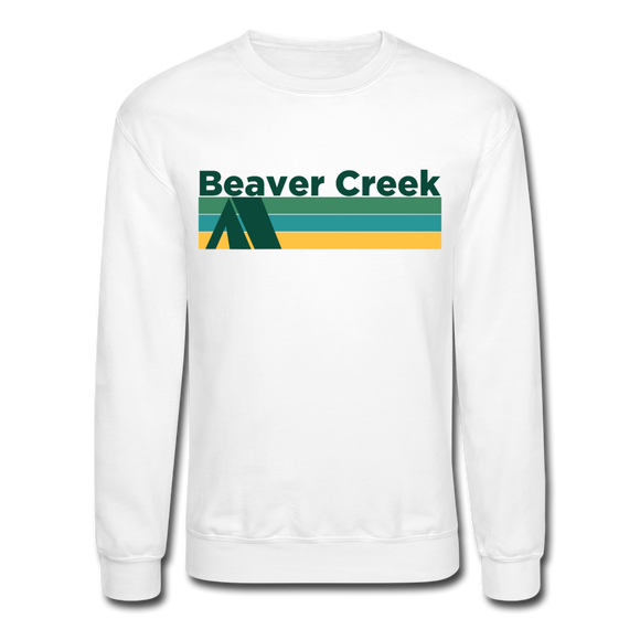 Beaver Creek, Colorado Sweatshirt - Retro Camping Beaver Creek Crewneck Sweatshirt - white