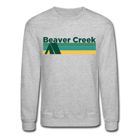 Beaver Creek, Colorado Sweatshirt - Retro Camping Beaver Creek Crewneck Sweatshirt - heather gray