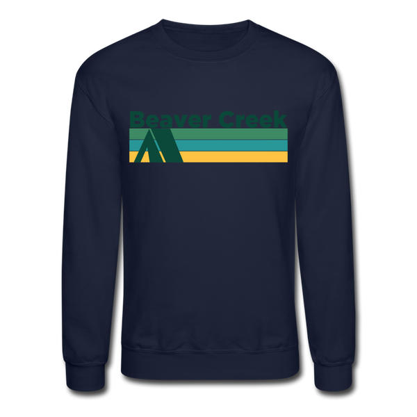 Beaver Creek, Colorado Sweatshirt - Retro Camping Beaver Creek Crewneck Sweatshirt - navy