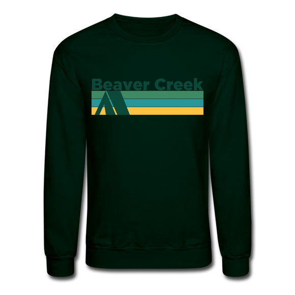 Beaver Creek, Colorado Sweatshirt - Retro Camping Beaver Creek Crewneck Sweatshirt - forest green