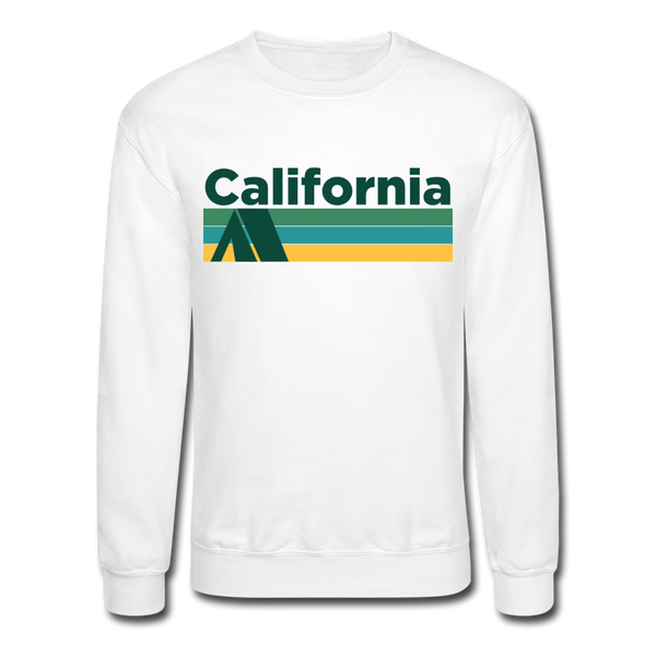 California Sweatshirt - Retro Camping California Crewneck Sweatshirt - white