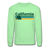 California Sweatshirt - Retro Camping California Crewneck Sweatshirt - lime