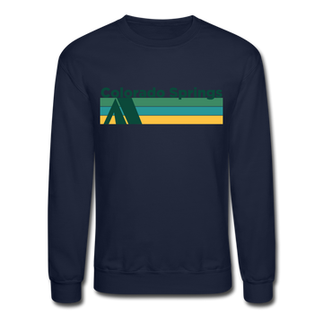 Colorado Springs, Colorado Sweatshirt - Retro Camping Colorado Springs Crewneck Sweatshirt - navy