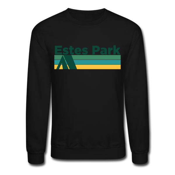 Estes Park, Colorado Sweatshirt - Retro Camping Estes Park Crewneck Sweatshirt - black