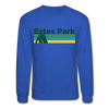 Estes Park, Colorado Sweatshirt - Retro Camping Estes Park Crewneck Sweatshirt - royal blue
