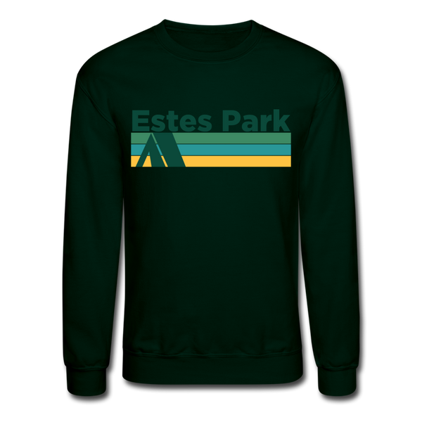 Estes Park, Colorado Sweatshirt - Retro Camping Estes Park Crewneck Sweatshirt - forest green