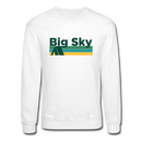 Big Sky, Montana Sweatshirt - Retro Camping Big Sky Crewneck Sweatshirt - white